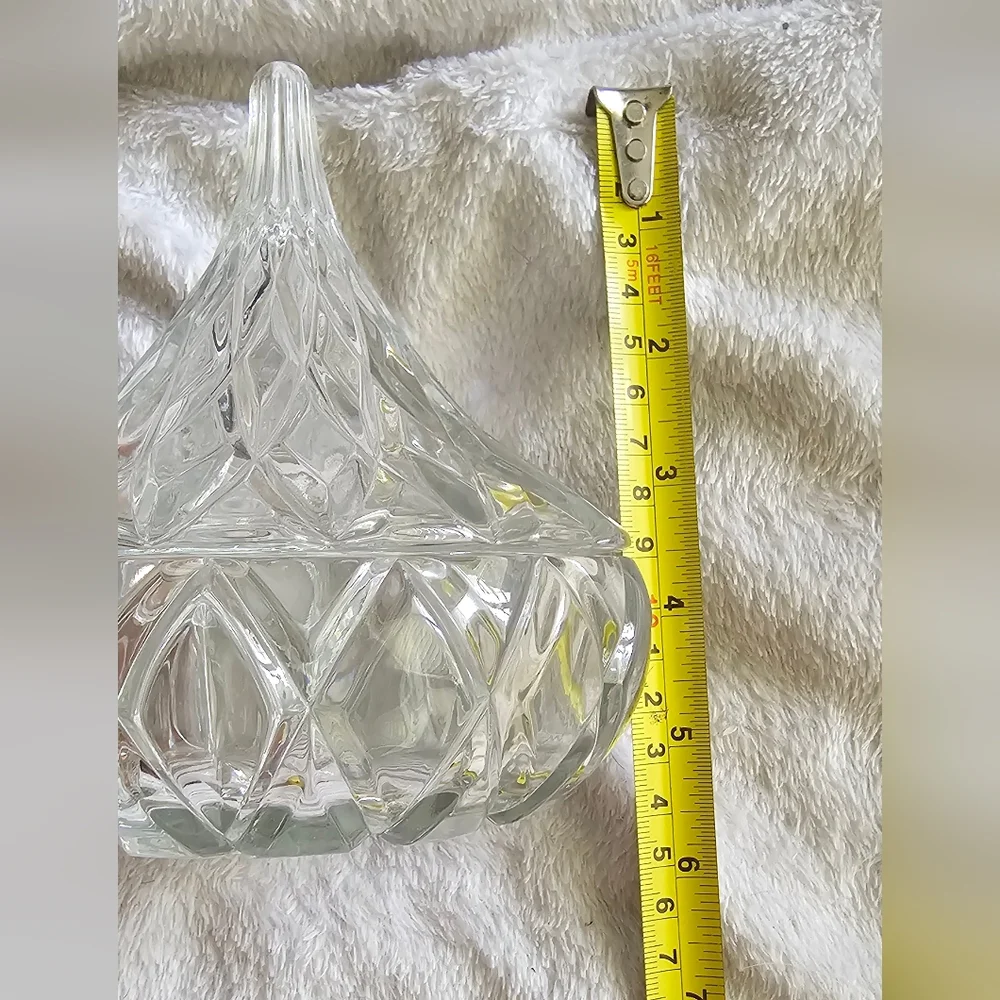 Vintage Crystal Hershey's Kiss Covered Candy Dish